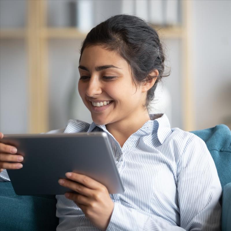 Girl with a tablet