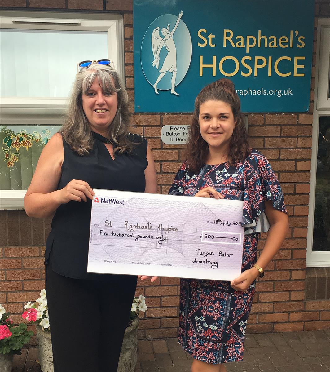 tba charity cheque presentation to St Raphs