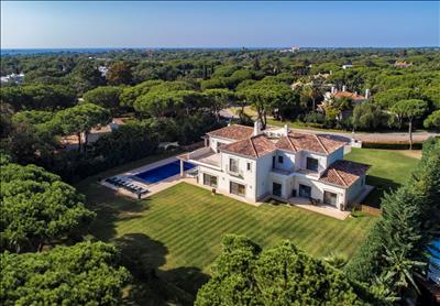 Abode International Real Estate, Golf Algarve, Quinta Do Lago, Portugal, aerial view of villa