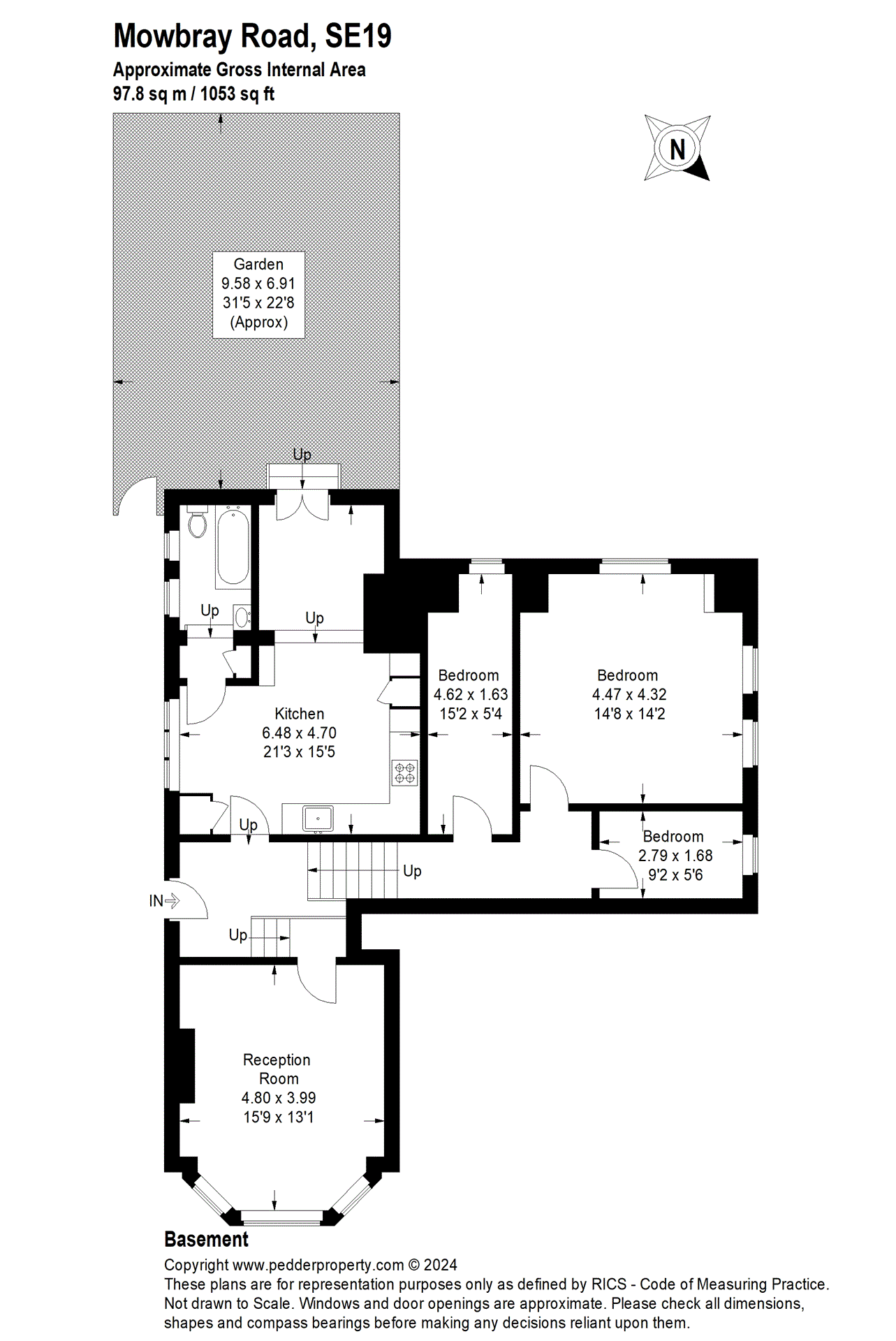 3 bedroom apartment for sale in Mowbray Road, Crystal Palace, SE19 Pedder