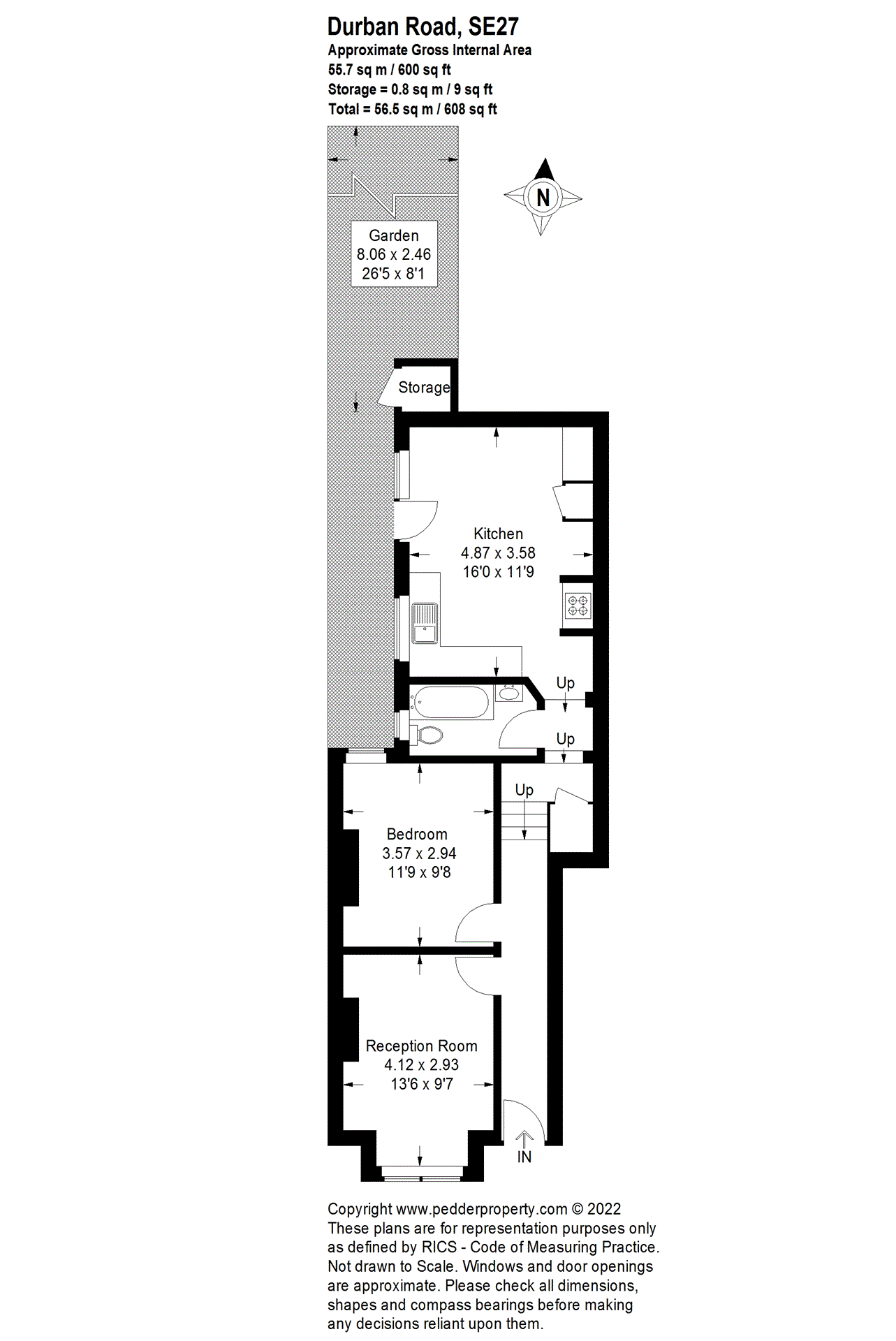 1 bedroom apartment to let in Durban Road, West Norwood, SE27 Pedder