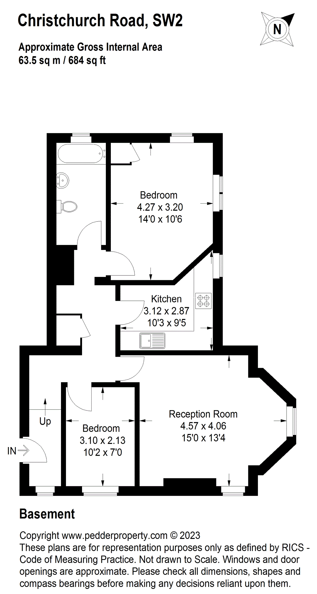 2 bedroom apartment to let in Christchurch Road, Tulse Hill, SW2 Pedder