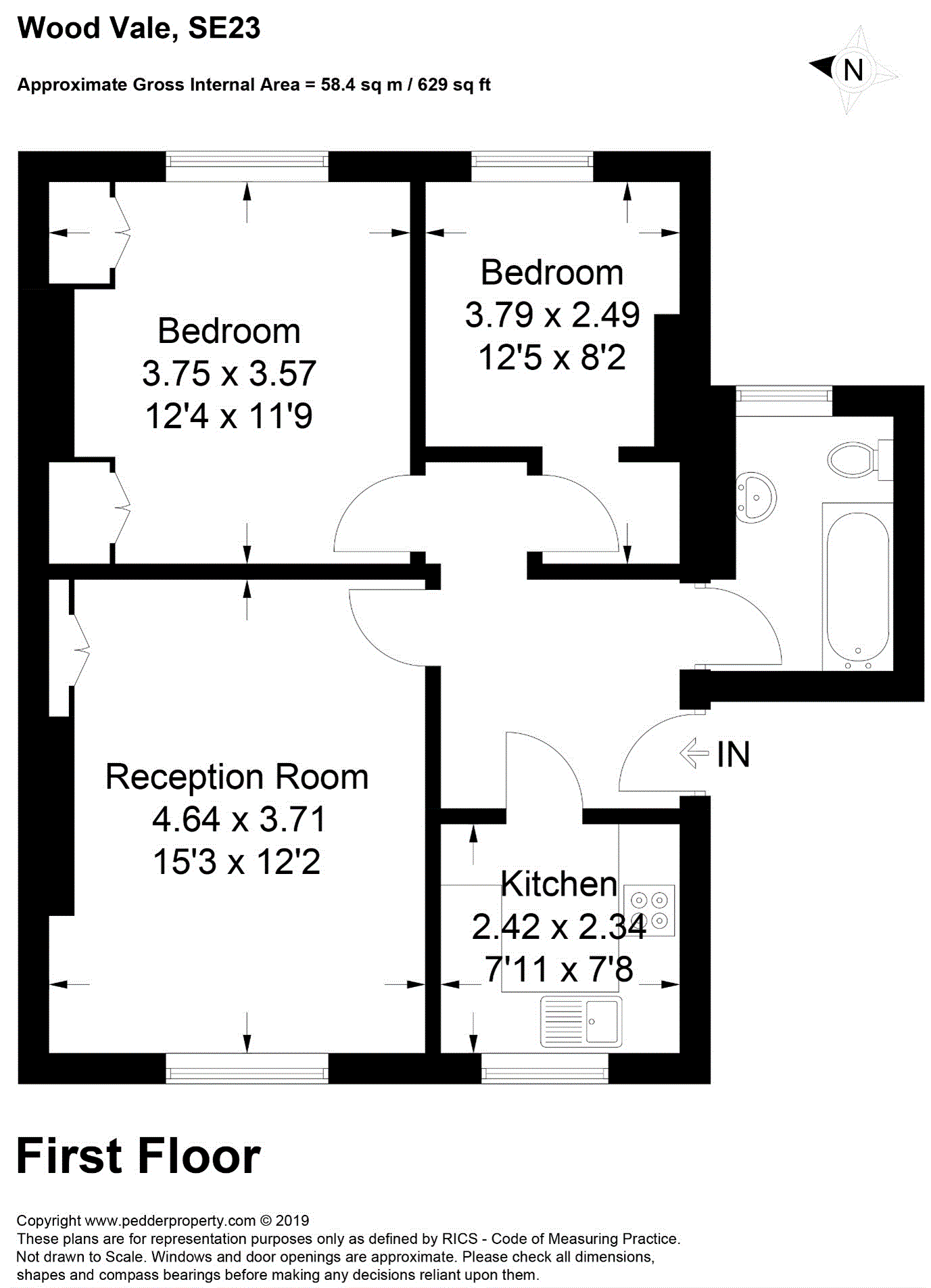 2 bedroom apartment for sale in Wood Vale, Forest Hill, SE23 Pedder