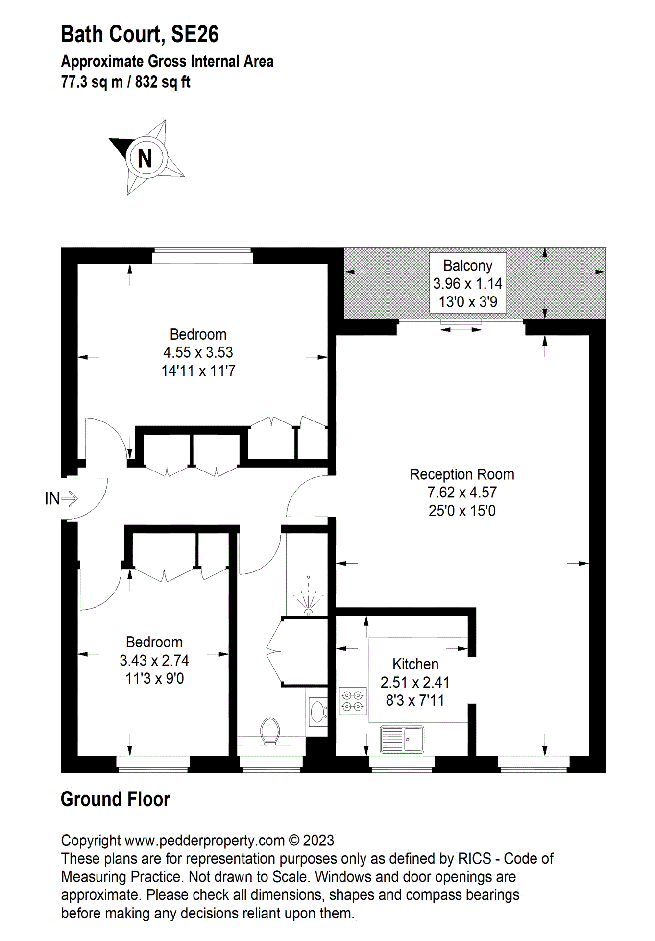 2 bedroom apartment for sale in Droitwich Close, Sydenham, SE26 Pedder