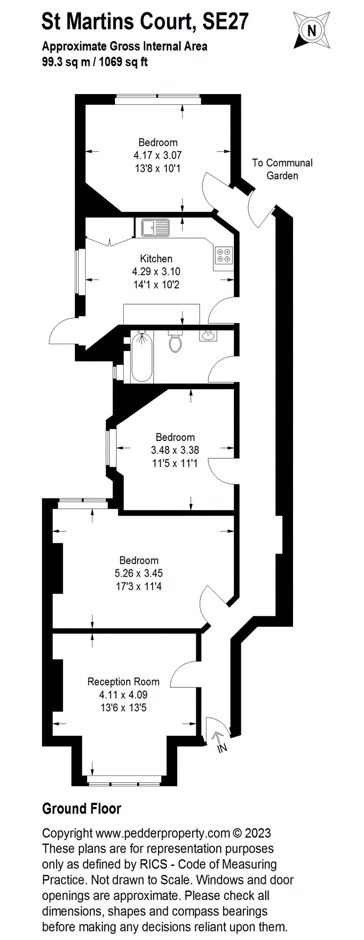 3 bedroom apartment for sale in Ullswater Road, West Norwood, SE27 Pedder