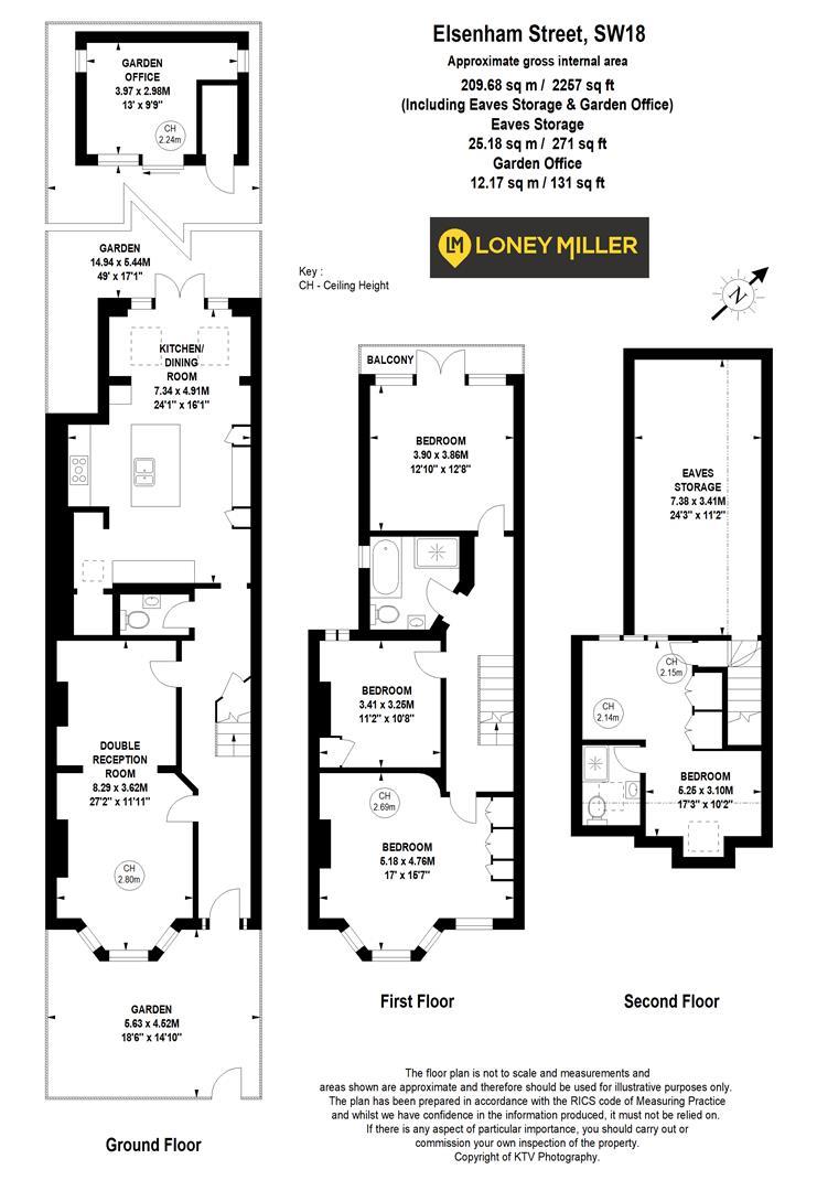 4 bedroom midterraced house for sale in Elsenham Street, London, SW18
