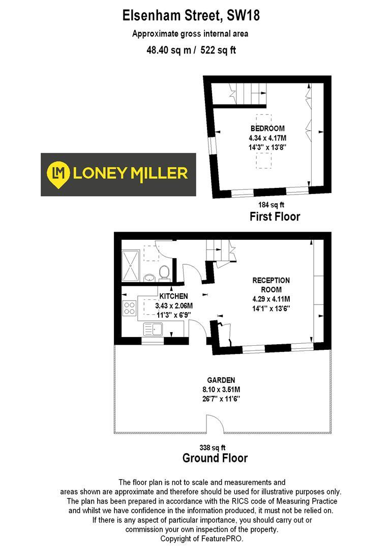 1 bedroom midterraced house for sale in Elsenham Street, London, SW18