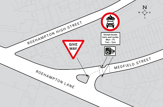 Map showing where the bus gate would be positioned 
