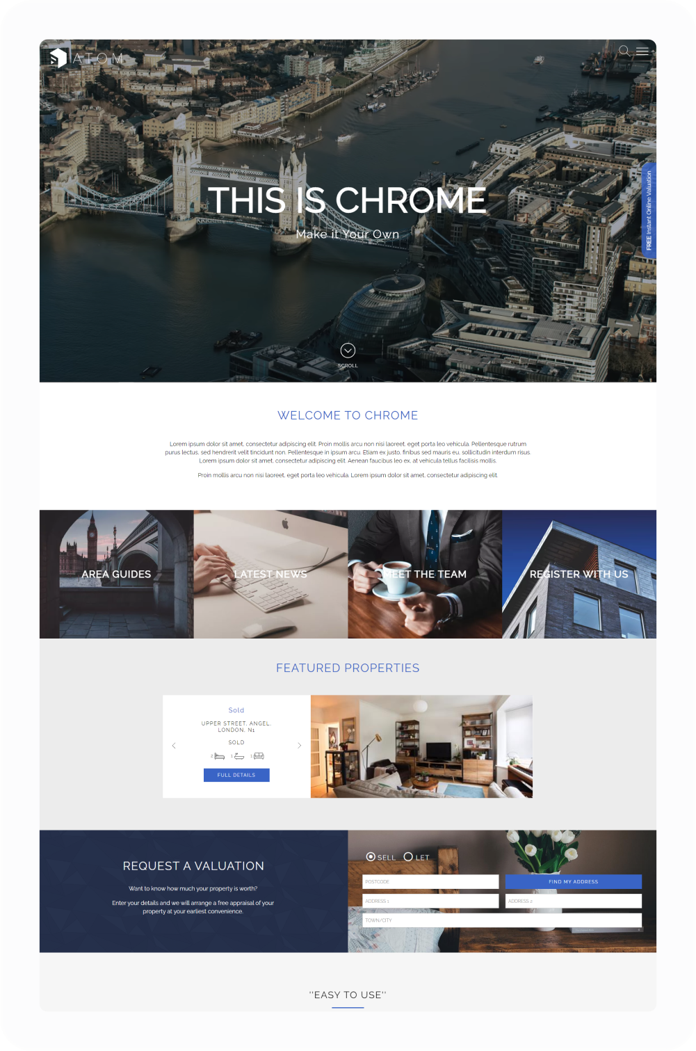 Chrome Estate Agent Website Theme